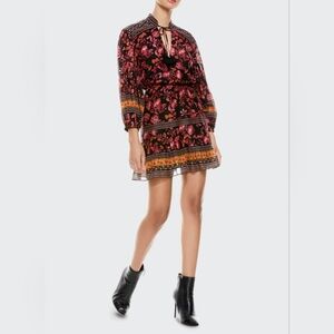 Alice + OliviaSedona Mandarin-Collar Mini Dress